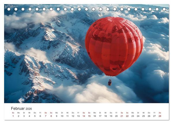 Produktbild: Freiheit im Wind - Mit dem Ballon durchs Jahr (Tischkalender 2026 DIN A5 quer), CALVENDO Monatskalender