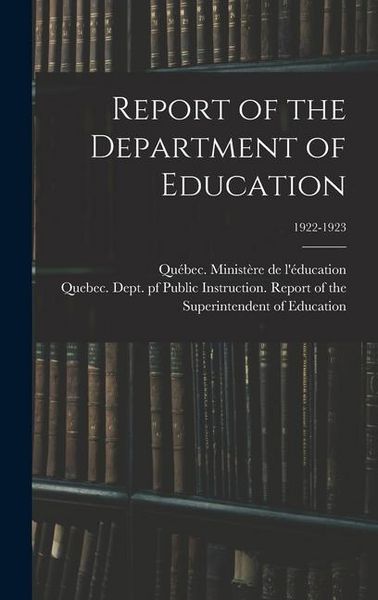 Produktbild: Report of the Department of Education; 1922-1923