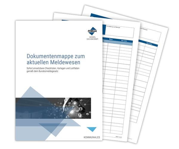 Produktbild: Dokumentenmappe zum aktuellen Meldewesen
