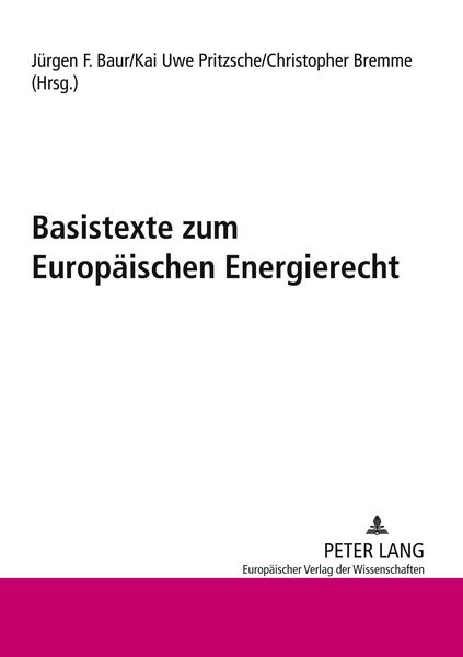 Produktbild: Basistexte zum Europ&auml;ischen Energierecht
