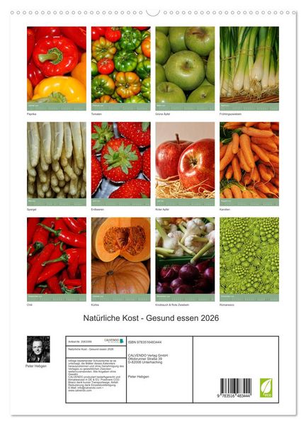 Produktbild: Nat&uuml;rliche Kost - Gesund essen 2026 (hochwertiger Premium Wandkalender 2026 DIN A2 hoch), Kunstdruck in Hochglanz
