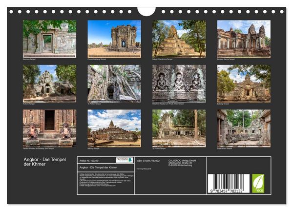 Produktbild: Angkor - Die Tempel der Khmer (Wandkalender 2026 DIN A4 quer), CALVENDO Monatskalender