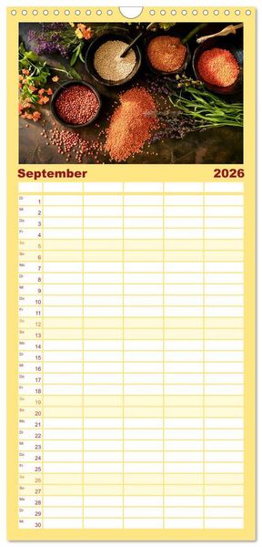 Produktbild: Familienplaner 2026 - K&uuml;chenkalender Gew&uuml;rzwelt mit 5 Spalten (Wandkalender, 21 x 45 cm) CALVENDO