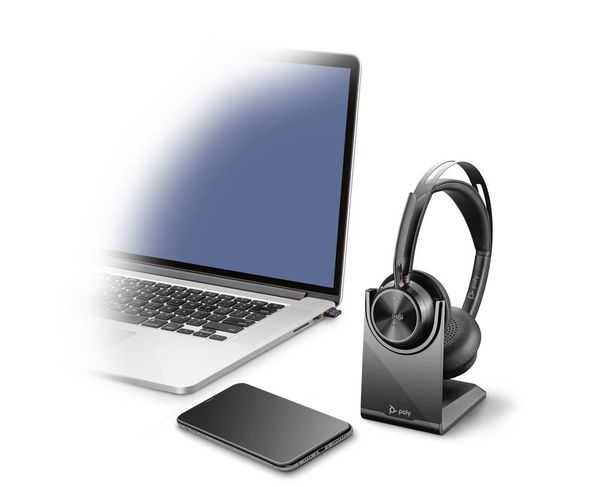 Produktbild: HP Poly Voyager Focus 2 On Ear Headset Bluetooth&reg; Stereo Schwarz Noise Cancelling Headset Computer