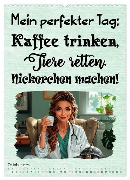 Produktbild: Tierarztspr&uuml;che (Wandkalender 2026 DIN A2 hoch), CALVENDO Monatskalender