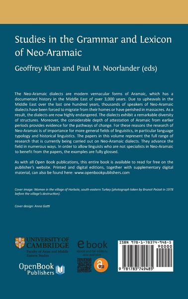 Produktbild: Studies in the Grammar and Lexicon of Neo-Aramaic