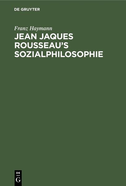 Produktbild: Jean Jaques Rousseau's Sozialphilosophie