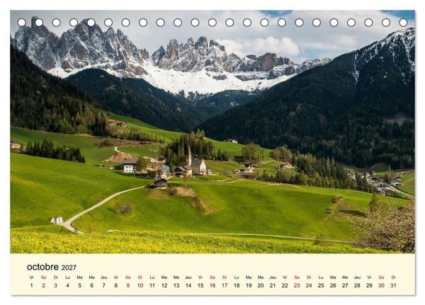 Produktbild: Un voyage dans les Dolomites (Calendrier de bureau 2027 DIN A5 vertical), CALVENDO calendrier mensuel