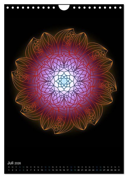 Produktbild: Mandala-Kalender 2026 (Wandkalender 2026 DIN A4 hoch), CALVENDO Monatskalender