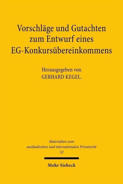 Produktbild: Vorschl&auml;ge und Gutachten zum Entwurf eines EG-Konkurs&uuml;bereinkommens