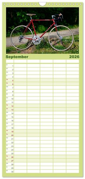 Produktbild: Familienplaner 2026 - Stahlrenner - Rennrad-Klassiker aus Europa mit 5 Spalten (Wandkalender, 21 x 45 cm) CALVENDO