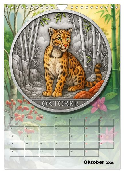 Produktbild: Katzenadel in Silber (Wandkalender 2026 DIN A4 hoch), CALVENDO Monatskalender