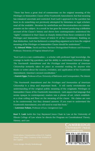Produktbild: The Fourteenth Amendment and the Privileges and Immunities of American Citizenship