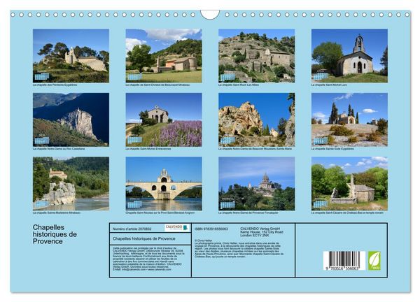 Produktbild: Chapelles historiques de Provence (Calendrier mural 2026 DIN A3 vertical), CALVENDO calendrier mensuel