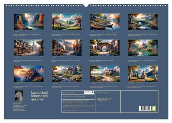 Produktbild: Landschaft romantisch gesehen (Wandkalender 2026 DIN A2 quer), CALVENDO Monatskalender