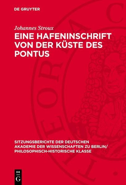 Produktbild: Eine Hafeninschrift von der K&uuml;ste des Pontus