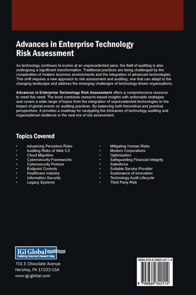 Produktbild: Advances in Enterprise Technology Risk Assessment