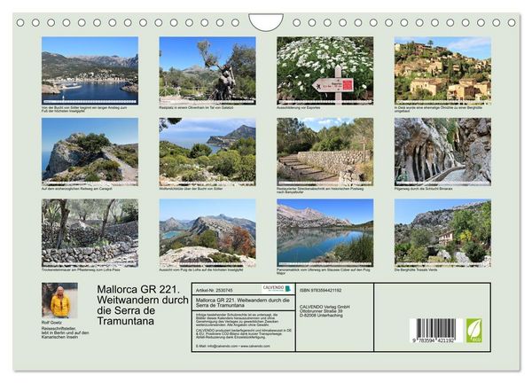 Produktbild: Mallorca GR 221. Weitwandern durch die Serra de Tramuntana (Wandkalender 2027 DIN A4 quer), CALVENDO Monatskalender