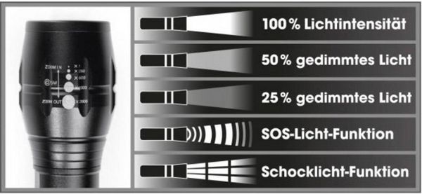 Produktbild: EASYmaxx Security Funktions-Taschenlampe 4,5V schwarz