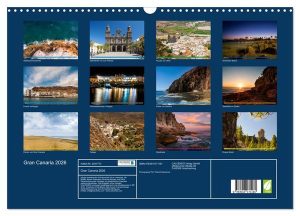 Produktbild: Gran Canaria 2026 (Wandkalender 2026 DIN A3 quer), CALVENDO Monatskalender