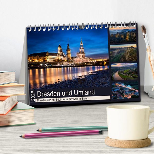 Produktbild: Dresden und Umland (Tischkalender 2026 DIN A5 quer), CALVENDO Monatskalender