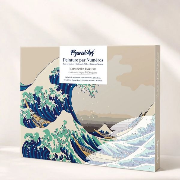 Geschenkset Malen nach Zahlen - Die große Welle vor Kanagawa Katsushika Hokusai