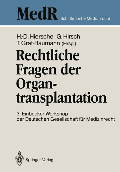 Produktbild: Rechtliche Fragen der Organtransplantation