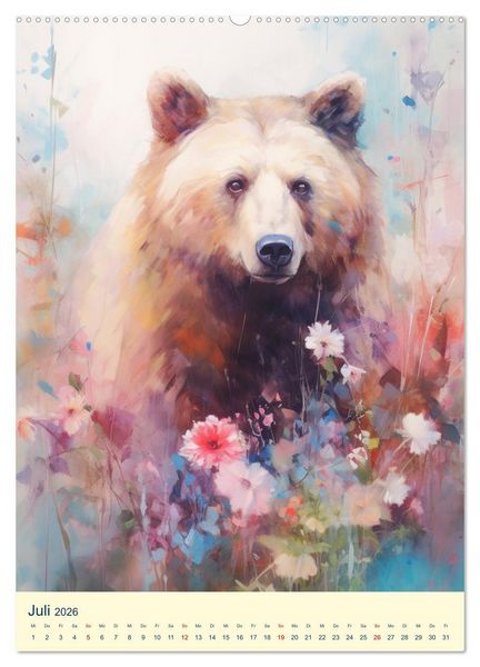 Produktbild: B&auml;ren. Duftige Aquarelle von Meister Petz (Wandkalender 2026 DIN A2 hoch), CALVENDO Monatskalender
