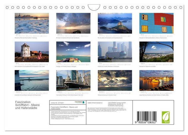 Produktbild: Faszination Schifffahrt - Meere und Hafenst&auml;dte (Wandkalender 2026 DIN A4 quer), CALVENDO Monatskalender
