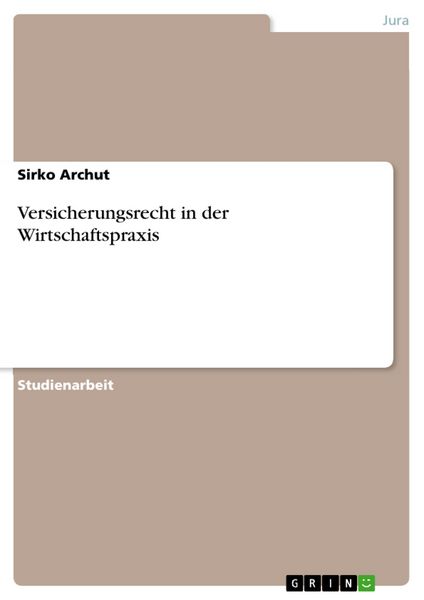 Produktbild: Versicherungsrecht in der Wirtschaftspraxis