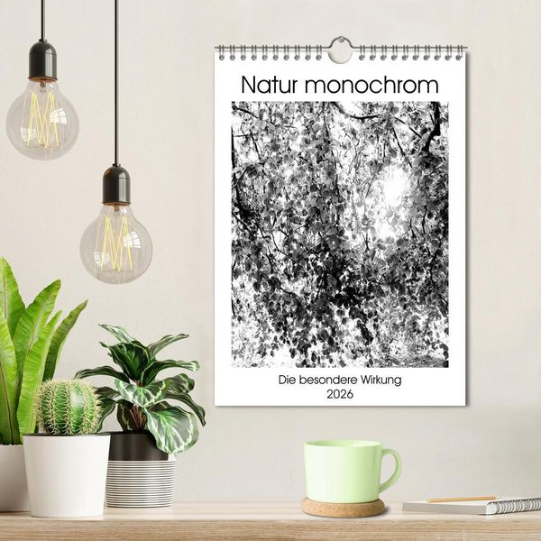 Produktbild: Natur monochrom Die besondere Wirkung (Wandkalender 2026 DIN A4 hoch), CALVENDO Monatskalender