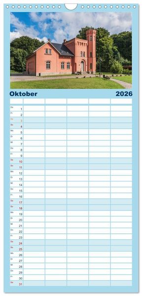 Produktbild: Familienplaner 2026 - Ostseebad Binz &ndash; Zeit f&uuml;r Erholung mit 5 Spalten (Wandkalender, 21 x 45 cm) CALVENDO