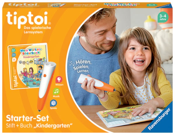 Ravensburger 00113 - tiptoi® Starter-Set, Stift + Buch Wörter-Bilderbuch Kindergarten, Lernsystem