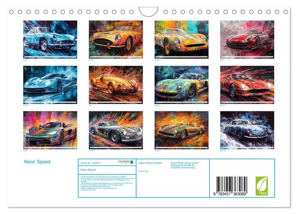 Produktbild: Neon Speed (Wandkalender 2026 DIN A4 quer), CALVENDO Monatskalender