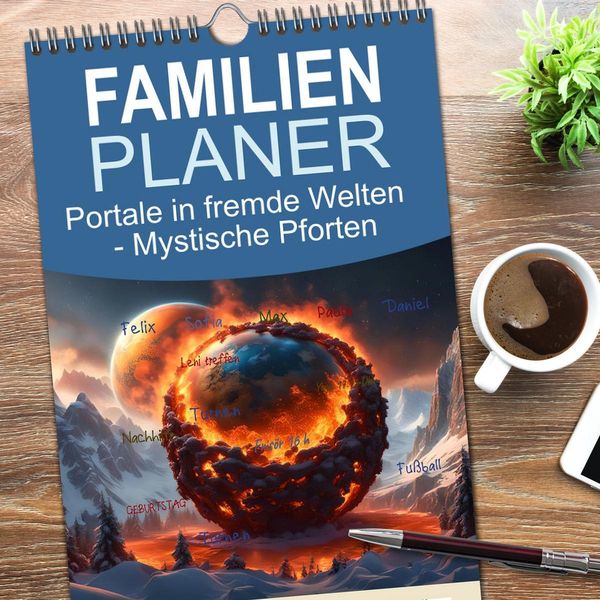 Produktbild: Familienplaner 2026 - Portale in fremde Welten - Mystische Pforten mit 5 Spalten (Wandkalender, 21 x 45 cm) CALVENDO