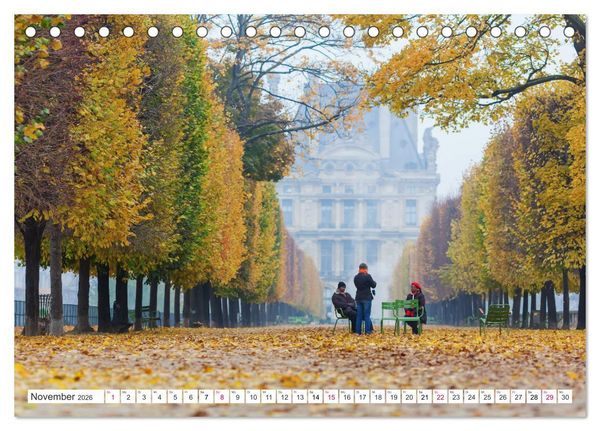 Produktbild: Geliebtes Paris - Ein Bilderbogen aus der Stadt der Liebe (Tischkalender 2026 DIN A5 quer), CALVENDO Monatskalender