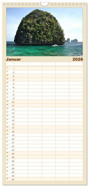 Produktbild: Familienplaner 2026 - Urlaubstr&auml;ume mit 5 Spalten (Wandkalender, 21 x 45 cm) CALVENDO