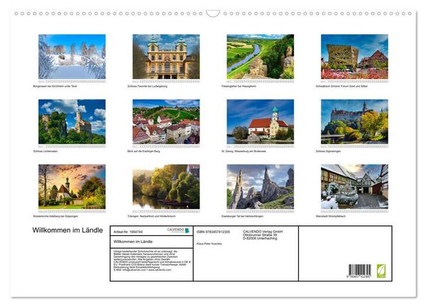 Produktbild: Willkommen im L&auml;ndle (Wandkalender 2026 DIN A2 quer), CALVENDO Monatskalender