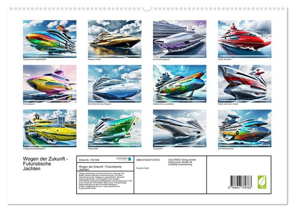 Produktbild: Wogen der Zukunft - Futuristische Jachten (hochwertiger Premium Wandkalender 2026 DIN A2 quer), Kunstdruck in Hochglanz