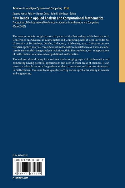 Produktbild: New Trends in Applied Analysis and Computational Mathematics