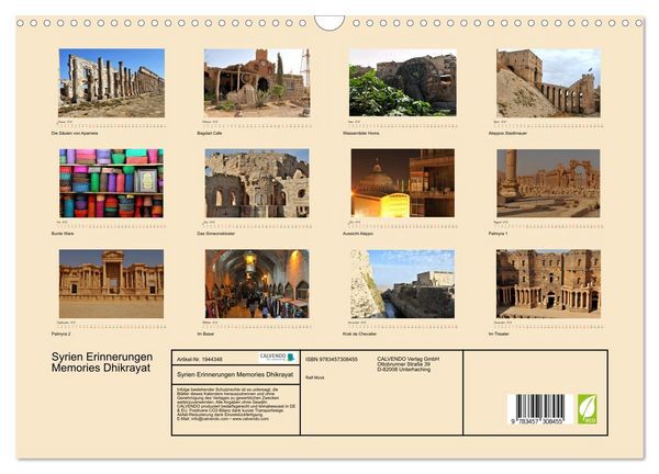 Produktbild: Syrien Erinnerungen Memories Dhikrayat (Wandkalender 2026 DIN A3 quer), CALVENDO Monatskalender