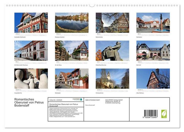 Produktbild: Romantisches Oberursel von Petrus Bodenstaff (hochwertiger Premium Wandkalender 2027 DIN A2 quer), Kunstdruck in Hochglanz