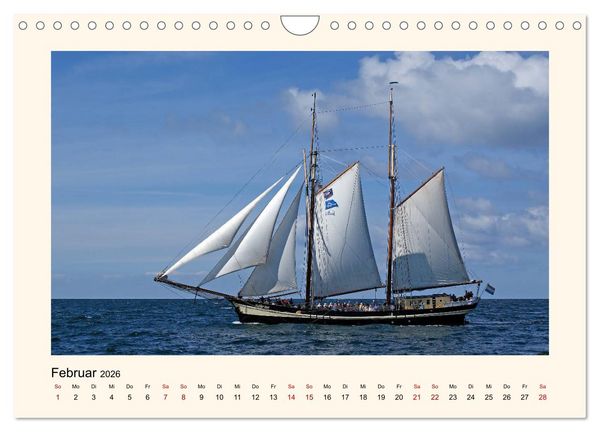 Produktbild: Unter vollen Segeln Traditionssegler auf der Ostsee (Wandkalender 2026 DIN A4 quer), CALVENDO Monatskalender