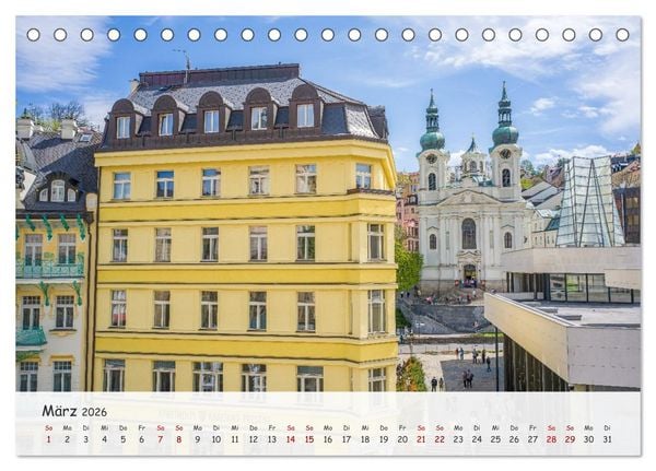 Produktbild: Karlsbad / Karlovy Vary - Kleinod im Westb&ouml;hmischen B&auml;derdreieck (Tischkalender 2026 DIN A5 quer), CALVENDO Monatskalender