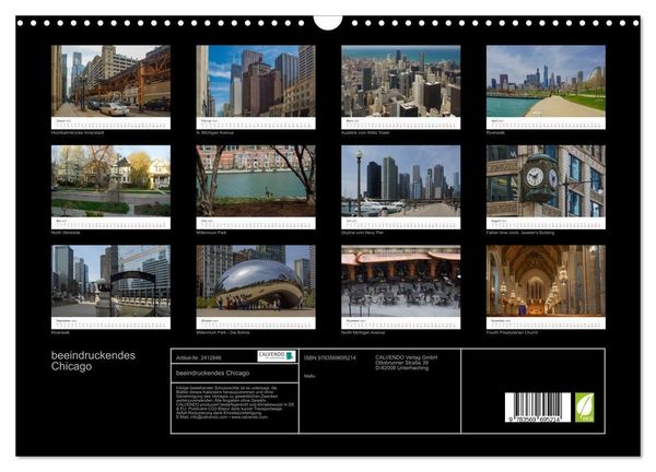 Produktbild: beeindruckendes Chicago (Wandkalender 2027 DIN A3 quer), CALVENDO Monatskalender