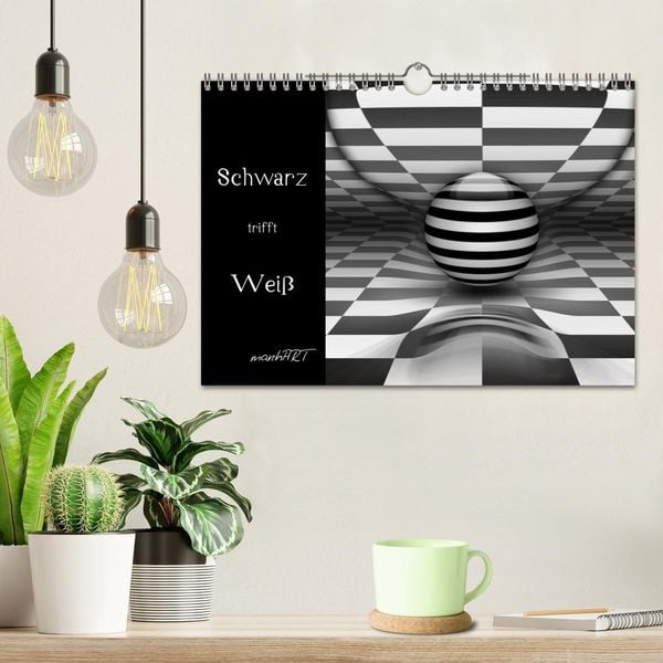 Produktbild: Schwarz trifft Wei&szlig; (Wandkalender 2026 DIN A4 quer), CALVENDO Monatskalender