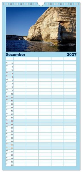 Produktbild: Familienplaner 2027 - Korsika Wild und Frei mit 5 Spalten (Wandkalender, 21 x 45 cm) CALVENDO