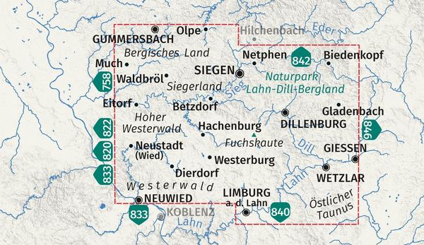 Produktbild: KOMPASS Wanderkarten-Set 847 Westerwald, Siegen, Naturpark Lahn-Dill-Bergland (2 Karten) 1:50.000