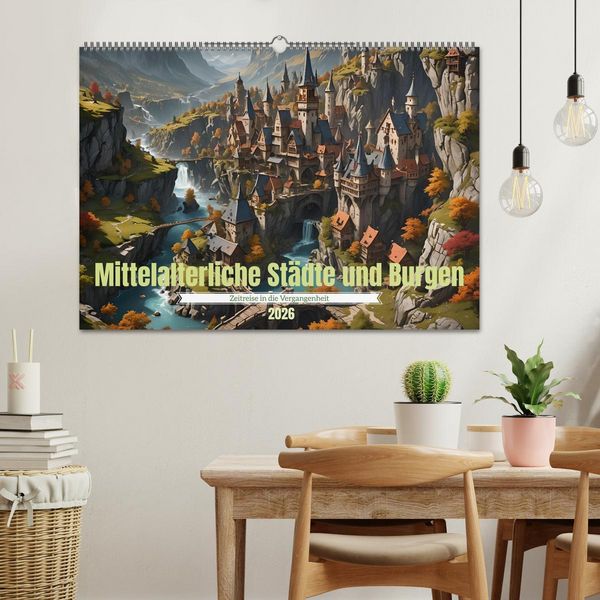 Produktbild: Mittelalterliche St&auml;dte und Burgen (Wandkalender 2026 DIN A2 quer), CALVENDO Monatskalender