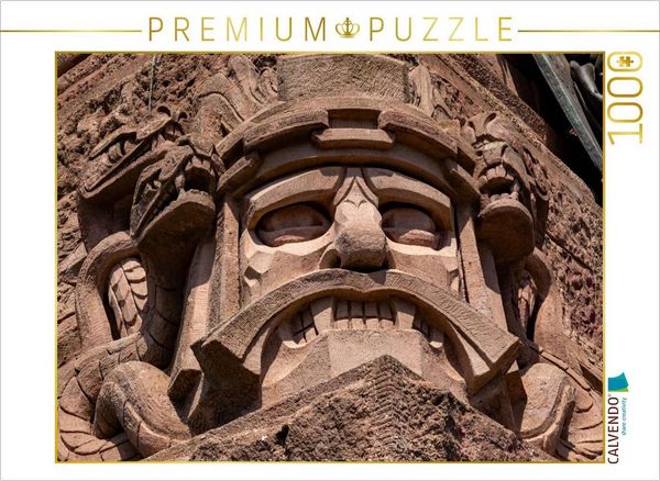 Produktbild: CALVENDO Puzzle Knurrenden Sandstein Kopfmaske mit Schlangen | 1000 Teile Lege-Gr&ouml;&szlig;e 64x48cm Foto-Puzzle f&uuml;r gl&uuml;ckliche Stunden